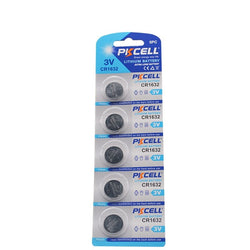 PKCELL CR1632 120mAh 3V Lithium Primary (LiMnO2) Single Coin Cell Battery